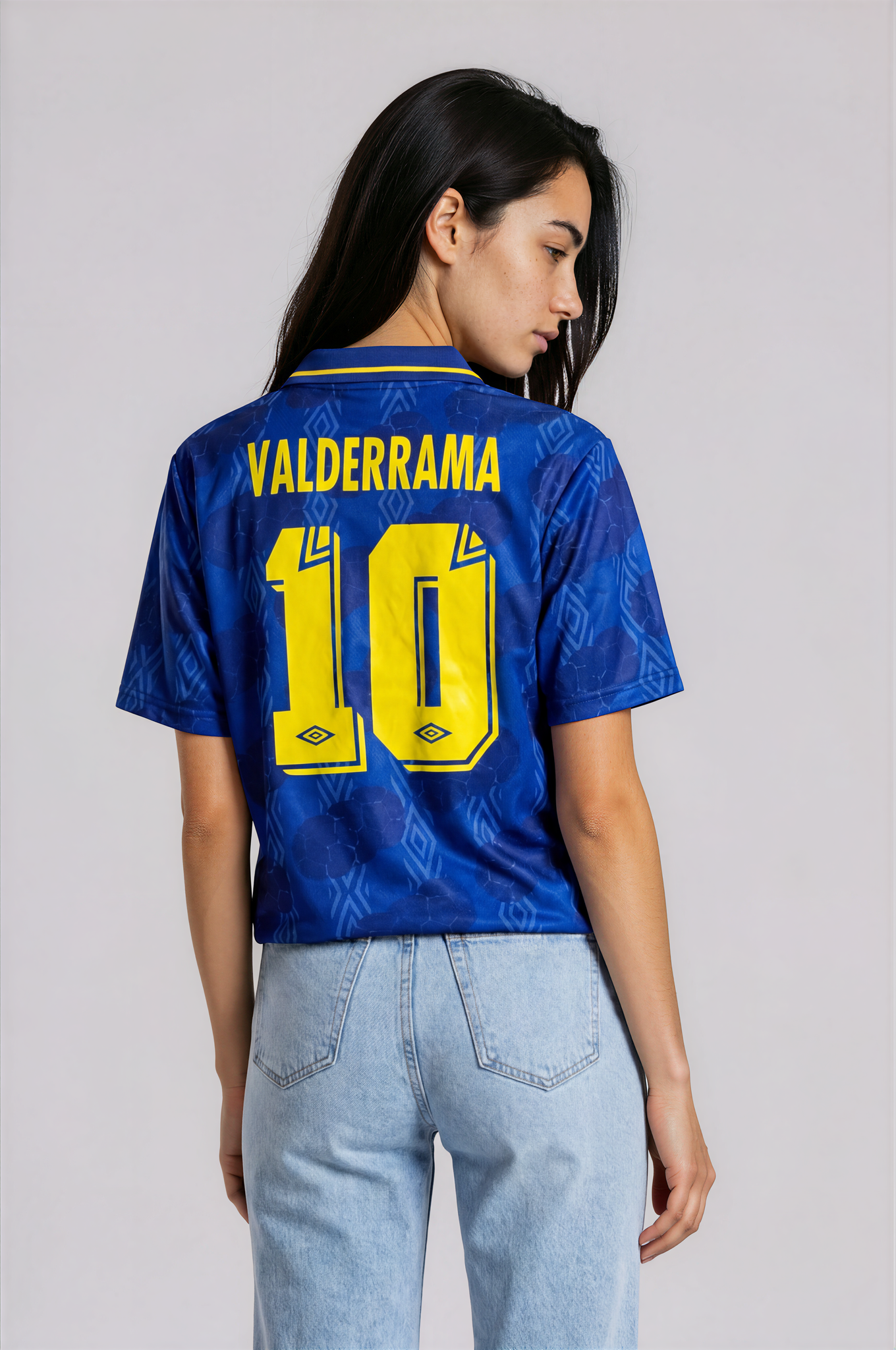Camiseta Retro Colombia Azul - Mujer