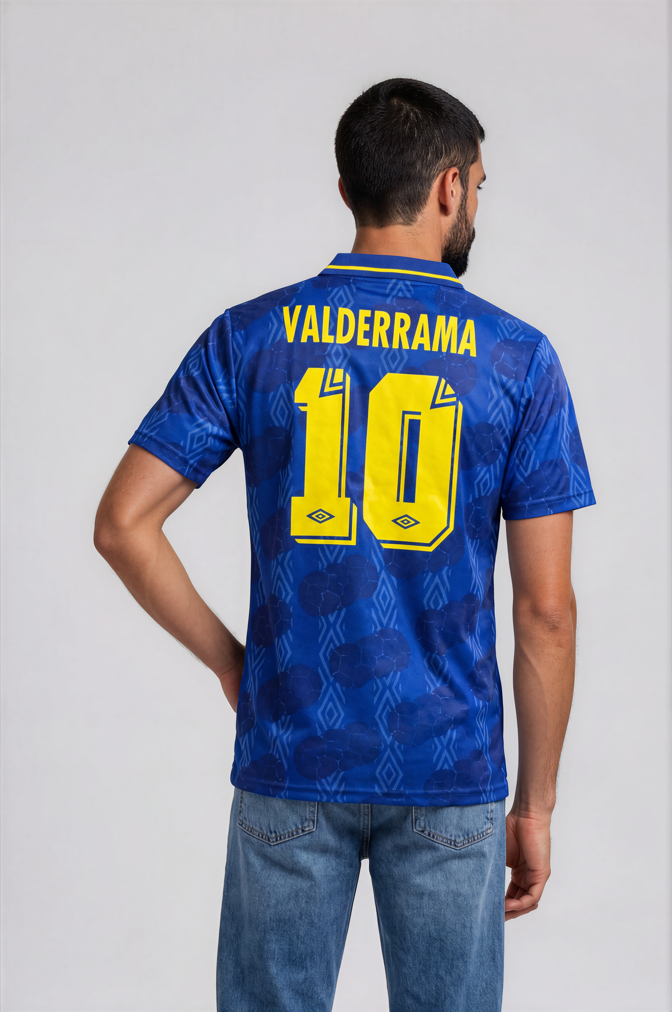 Camiseta Retro Azul Colombia - Hombre