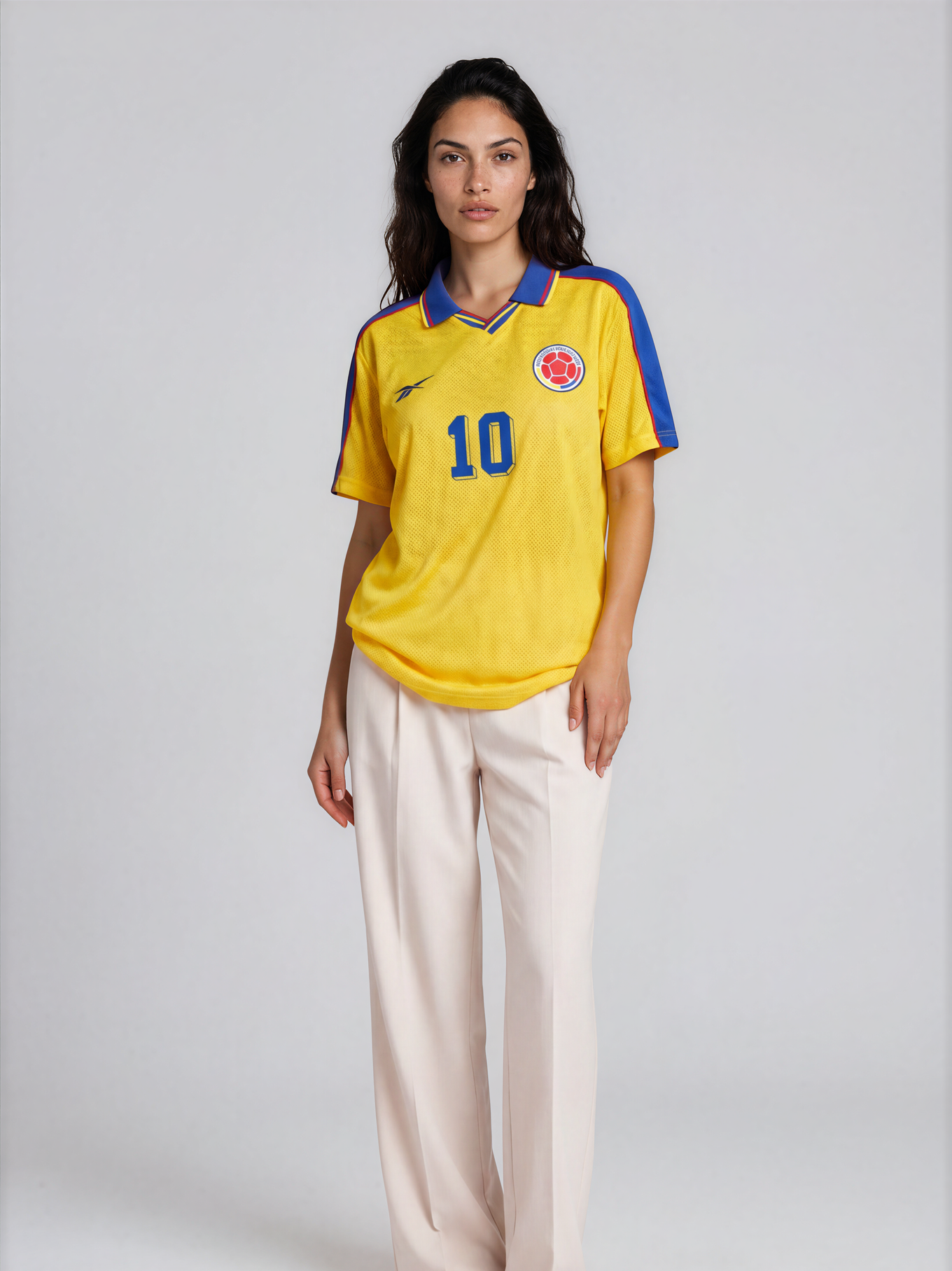 Camiseta 98 Colombia Amarilla - Mujer