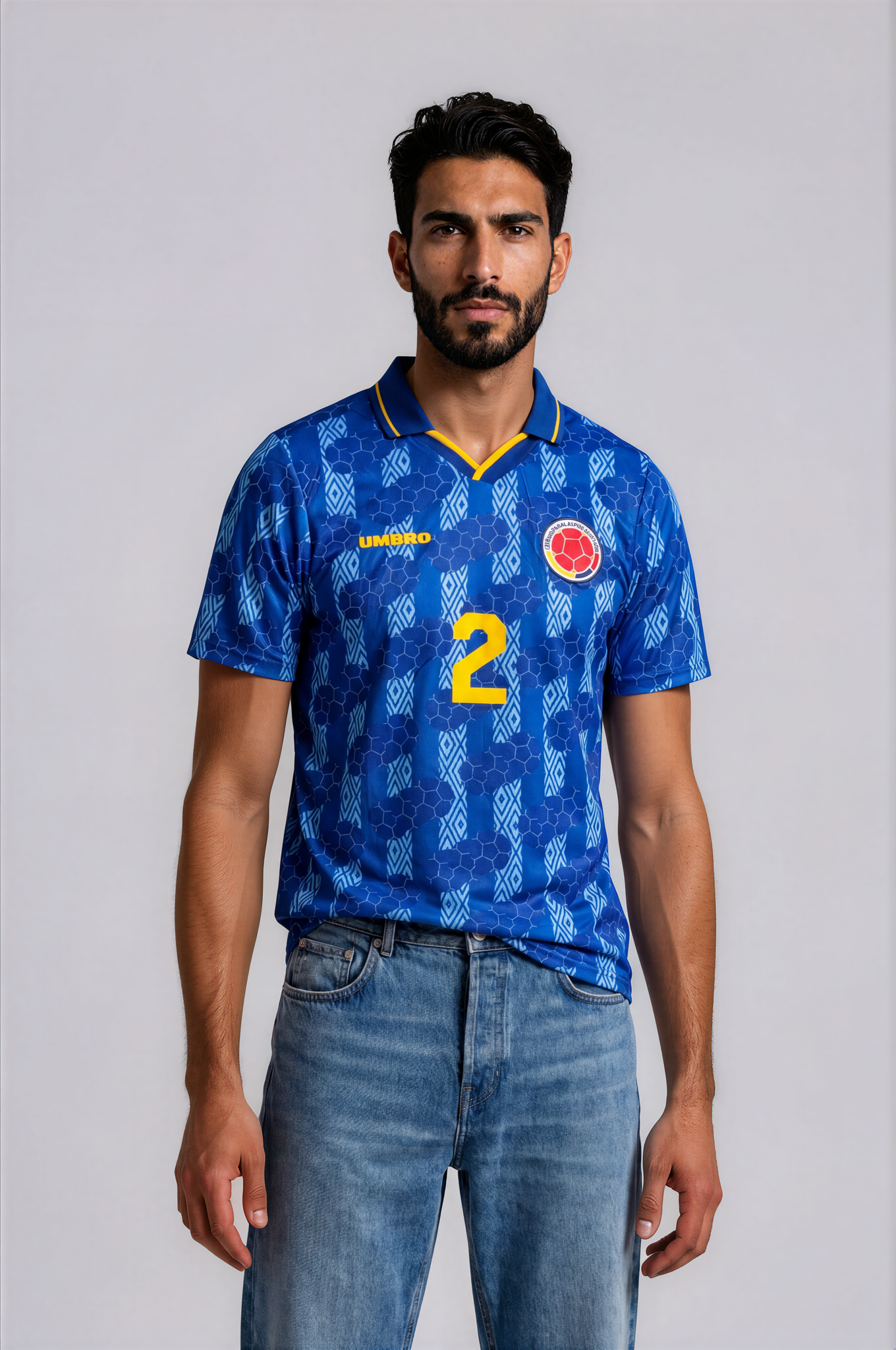Camiseta Retro Azul 94 Colombia - Hombre